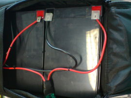 Batterietasche f&uuml;r Li ion &amp; Bleiakkus 24V / 36V